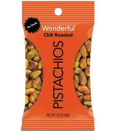 Paramount Farms Pistachios, Chili, 2.25 oz, 3-7/10"x1-1/10"x6-2/5", 8/BX, MI PK PAM91087